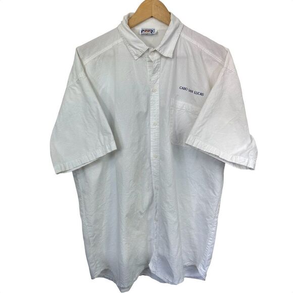 VTG PEER by Peter Mussfeldt White Cabo San Lucas Shark Button Down Shirt, XL - Picture 2 of 12